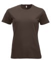 Dames T-shirt Clique New Classic-T Dark Mocca